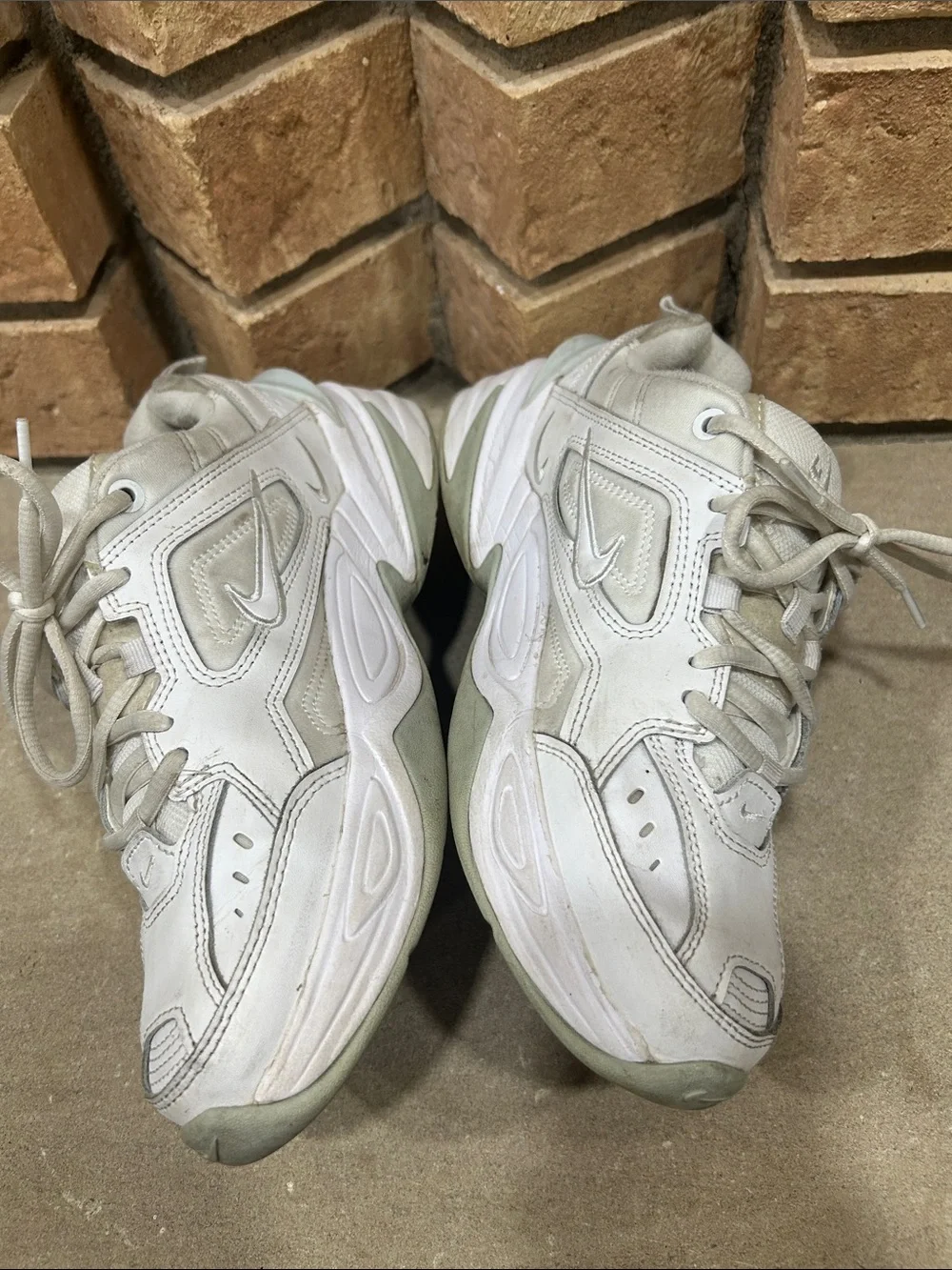 Nike M2K Tekno White Pure Platinum Sneakers Womens Size 8.5 AO3108-100